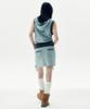 Leoninghai Washed Sweat Mini Skirt [Sky Blue]
