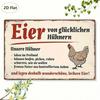 Vintage German Metal Wall Sign, Rustic Farmhouse Chicken & Egg Iron Plaque, 8x12 Inch Kitchen Garden Decor