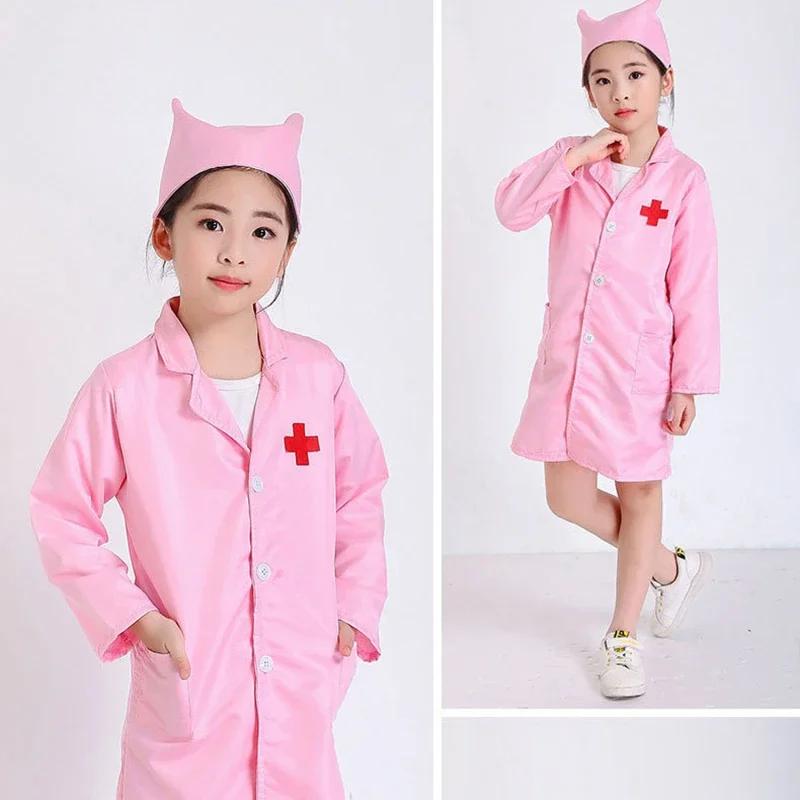 Children Doctors Nurses Kindergartens Professional Practitioners Role Dressing Performance Costume White Coat Festival Costumes