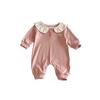 Cute Peter Pan Collar Autumn Baby Romper - Long Sleeve, Korean Style for Girls