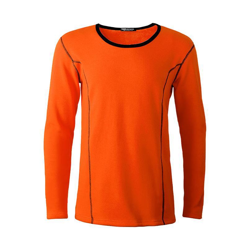 Men's Slim Fit Cotton Round Neck Thermal Top & Bottom Set for Autumn