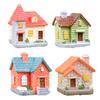 Mini House Figurine Miniature Resin House Building Model for Fairy Garden Moss Landscape DIY Craft Home Decor
