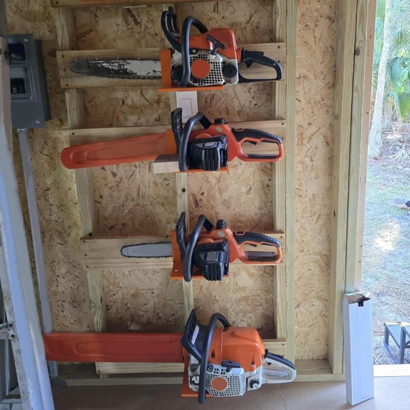 Chainsaw Shelf Stand Holder Garage Storage Wall Organizer Chainsaw Wall Mount Hanger For MS250 MS251 MS170 MS171 MS172