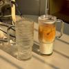 Portable Large Capacity Glass Straw Cup Durable Handle Transparent Glass Tumbler Cup Sealed Cover Drinkware Office Use