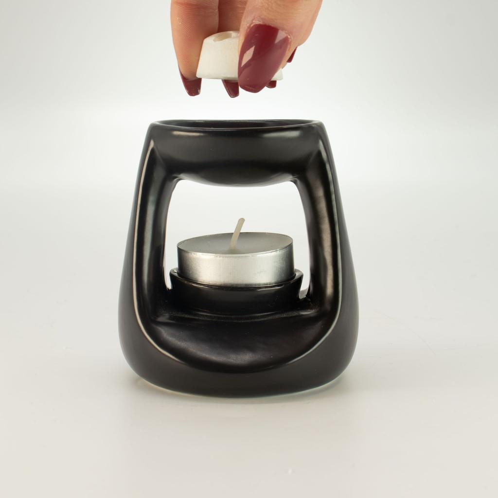 Ceramic Zen Oil Burner - Small Classic  - Matt Black