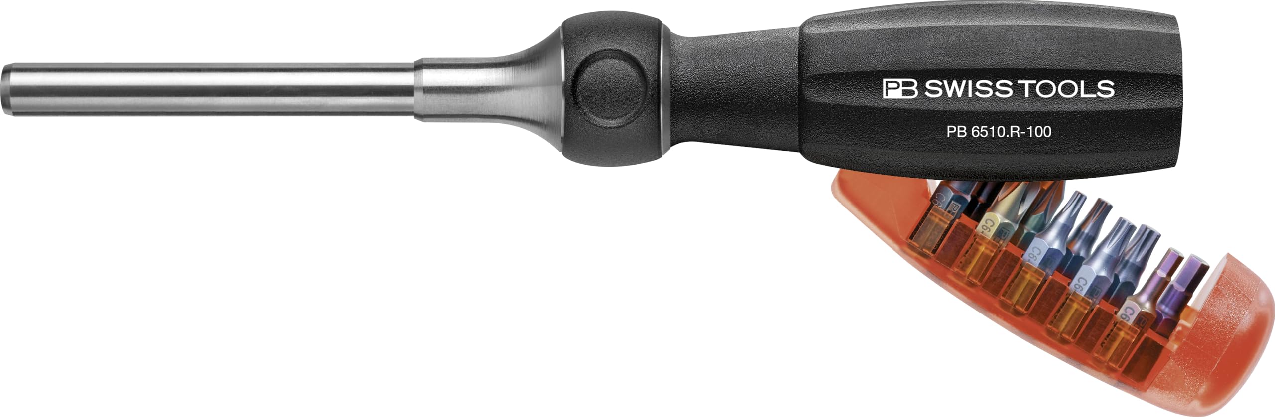 

PB Swiss Tools Bit Hex Insider C6 Interchangeable 100mm Shank 10-Piece Set, 1/4 Bit, Series, Screwdriver, Length, 6510.R-100