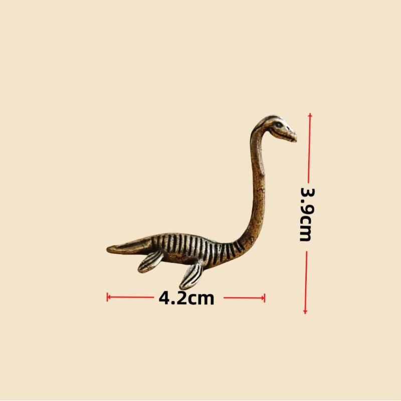 Loch Ness Monster Handmade Figurine 1Pcs Vintage Antique Brass Collectible Ornament for Living Room Desktop Home Decor Gift