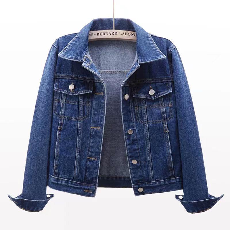 2023 Spring Women's Slim Fit Denim Jacket - Short, Versatile, Single-Breasted, Long Sleeve Cardigan Top