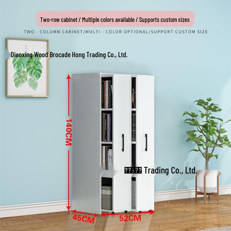 Mobile Dustproof Bookshelf: Sliding, Wheel-Equipped, Drawer-Type Storage Cabinet