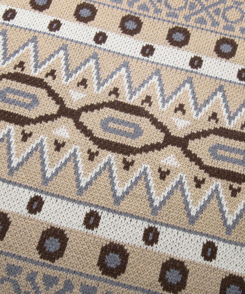 TRILLION Vintage Fair Isle Jacquard Crewneck Knit_Beige