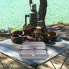 Retro Aluminium Camping-Lebensmittelbehälterbox mit Wärmespeicherfunktion, ideal zum Wandern und Reisen, geräumiges Fach