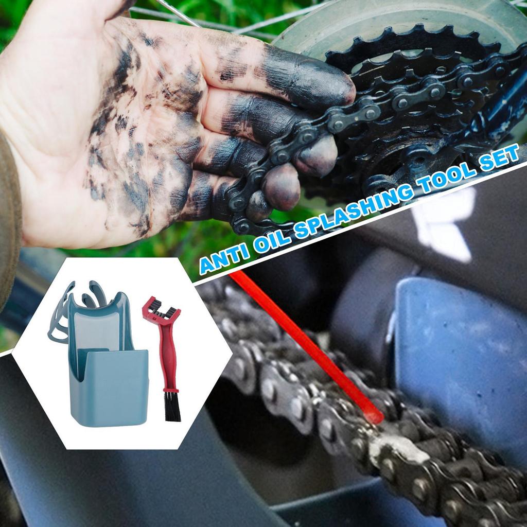 Chain Cleaner Motorcycle Chain Scrubber Tool Cycling Dirt Brush Cleaning Kit Bicycle Accessories For Mountain Bike Cycling