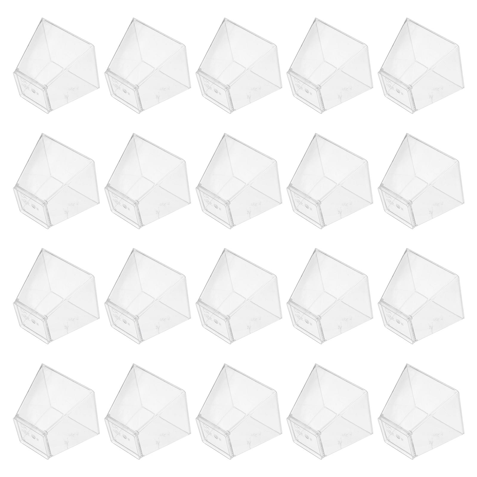 

100 шт одноразовые пластиковые веррины десертные стаканчики для вечеринок стаканы закуски жесткая ваза с крышкой десерты квадратные белый