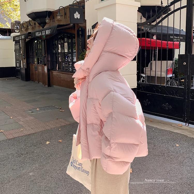 Hooded Down Cotton Jacket Women's Winter Hat Cotton Clothes Korean Version Loose Fit