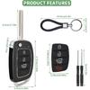 Key Fob Case for Hyundai Sonata Santa Fe Sport  2018 2017 2016 2015 2014 2013 4 Buttons Keyless Entry Remote Control Folding Flip Car Key Fob Cover