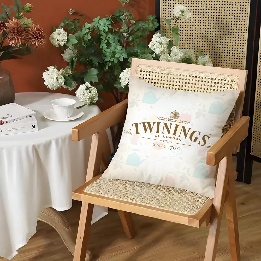 Elegant Red T-Twinings Pillow Case Comfort Sofa Bed Silky Elegant Invisible Zipper Decorative Cushion Cover