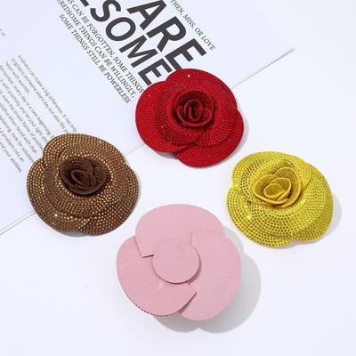 Sewing Supplies Flower Brooch Pin Self-Adhesive Option DIY Craft Patches  For Wedding Party
