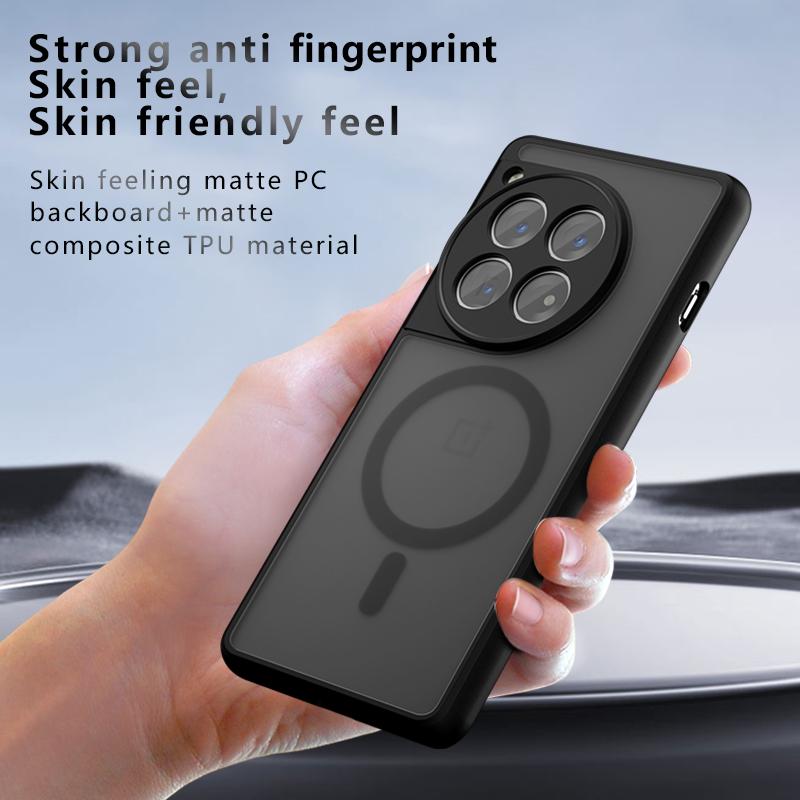 Per OnePlus 12 12R Custodia Magnetica in TPU Opaco Anti-impronte Antiurto Anti-caduta Non Ingiallente Guscio Posteriore