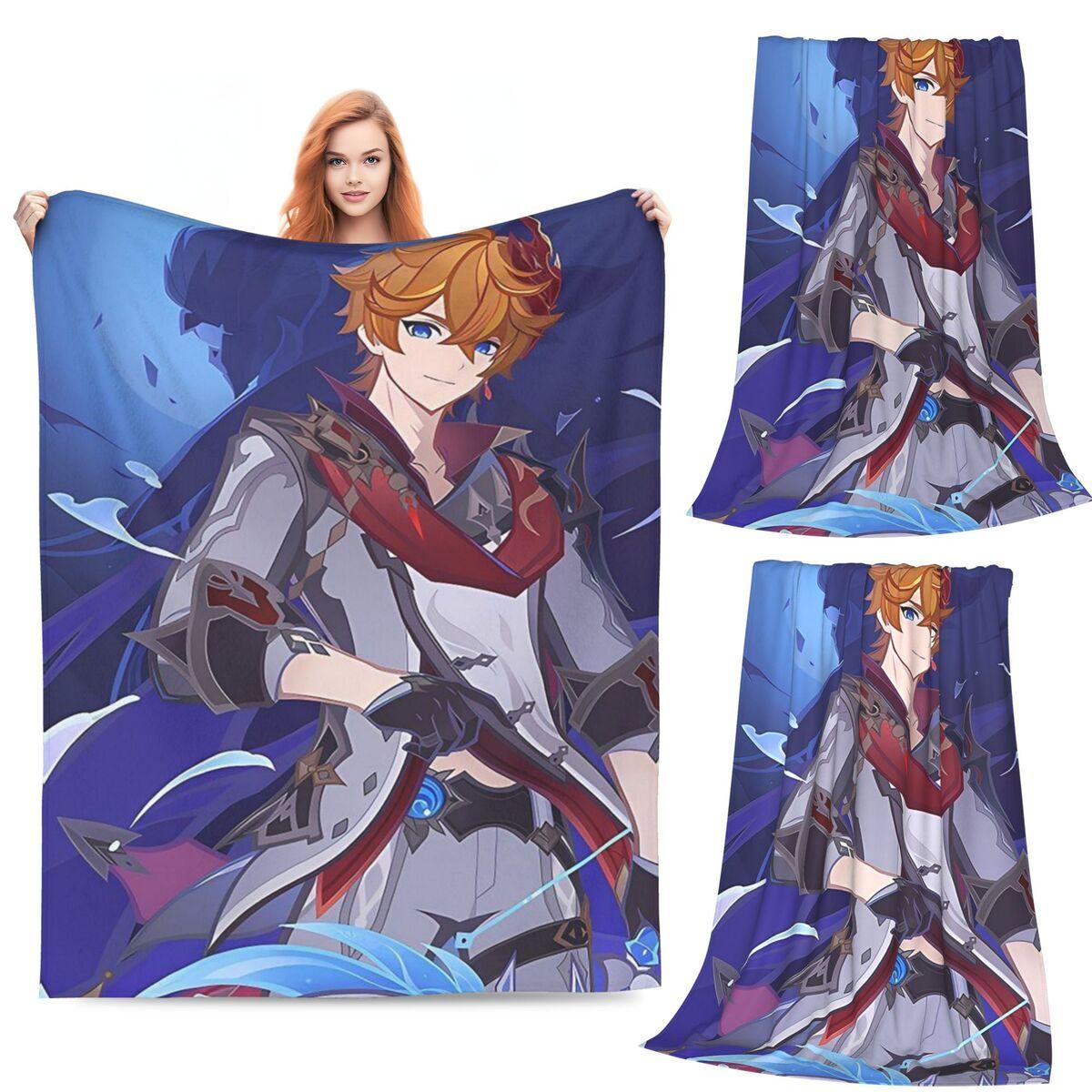 

Genshin Game Cartoon Blankets Soft Warm Flannel Throw Blanket Cover for Bed Living room Picnic Travel Home Couch 80x120cm