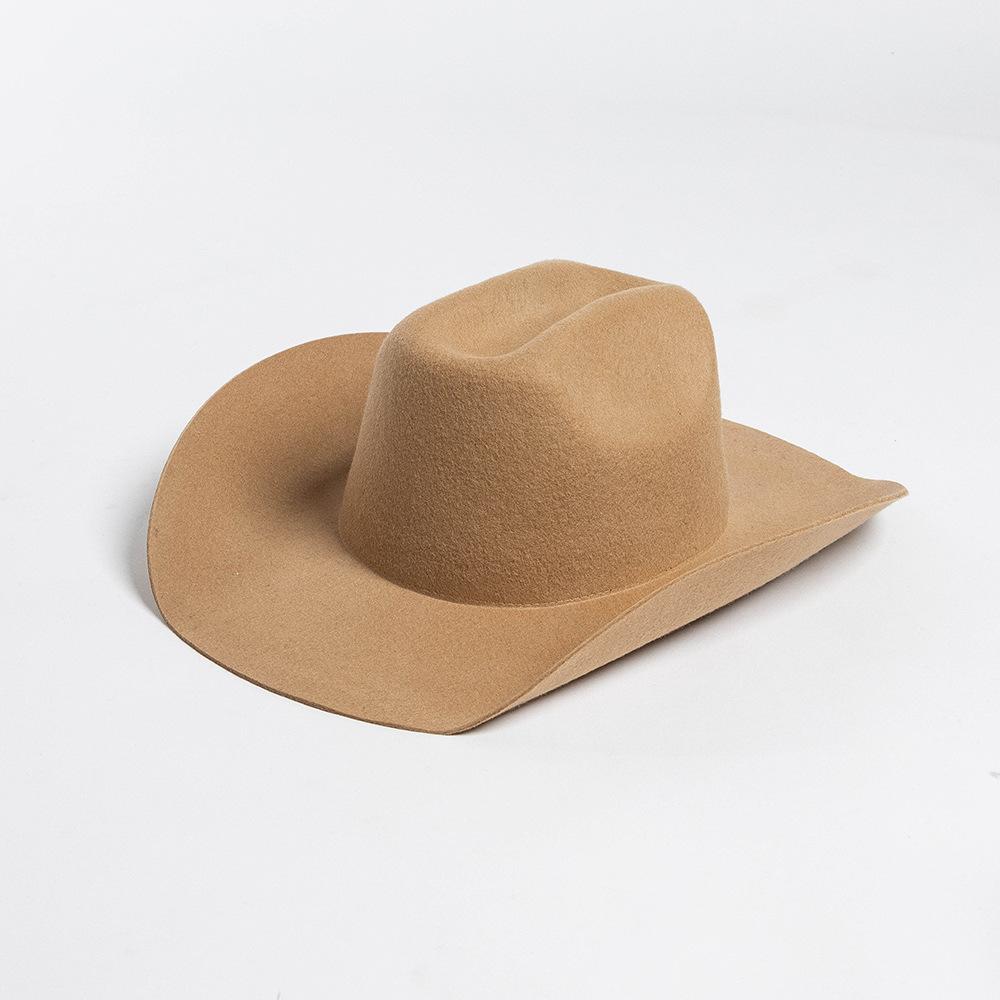 USPOP Chapeau de Cowboy 100% Laine Unisexe Chapeau Feutre à Large Bord Couleur Unie Style Fedora Classique Plusieurs Tailles S–XL Automne Hiver