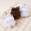 Handmade Mini Sleepy Little Rabbit Plush Toys Soft Fluffy Cartoon Pearl Chain Bunny Hanging Doll Lovely Keychain Bags Decor