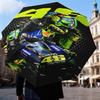 Rider Che Sfreccia Sotto l'Ombrello a Luci al Neon Ombrello Pieghevole, Ombrello Automatico a 8 Stecche per Viaggio, Uso Campeggio Regalo per Halloween Natale