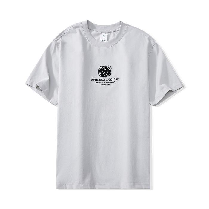 Printed Short-sleeved Bear Letters Simple Relaxed Fit Everyday Top Spring and Summer T-shirt Everyday Half-sleeved