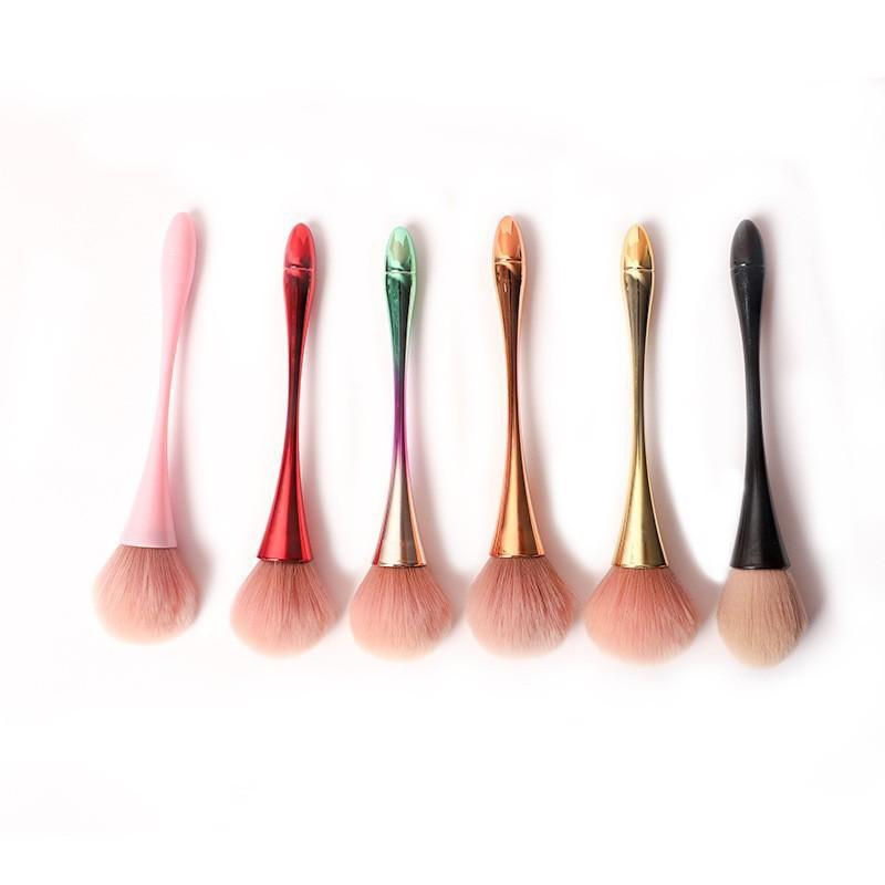 Small Waist Loose Powder Brush Nail Dust Brush Contour Blush Brush Mushroom Head Makeup Brush Beauty Tool Electroplated Handle