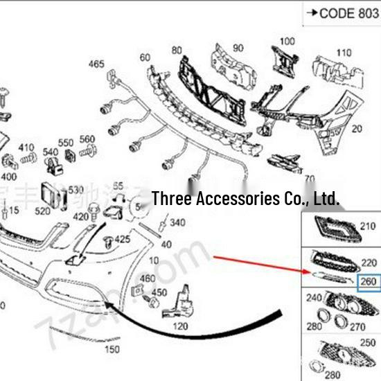 Mercedes-Benz E-Class W212 Front Bumper Fog Light Frame Trim (Left & Right)