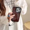 Premium Brown Leopard Print Epoxy Case for iPhone 17/16 Pro Max/15/14