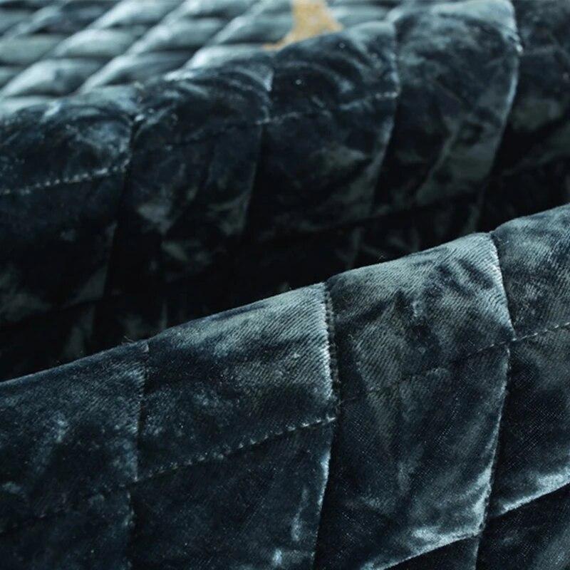 European Vintage Soft Thicken Velvet Quilted Sofa Cover Lace Decor Short Plush Couch Covers For Living Room L Shaped Sofa Towel