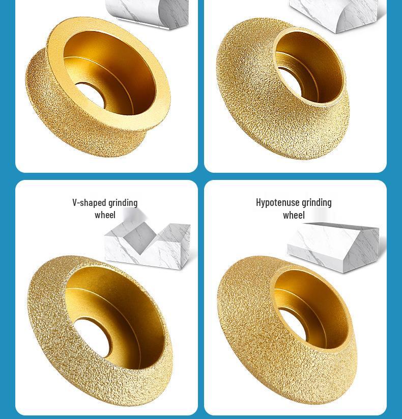 Stone Edge Grinding Wheel for French Edge Granite & Marble Tile - Trimming, Rounding, and Grooving with Angle Grinder