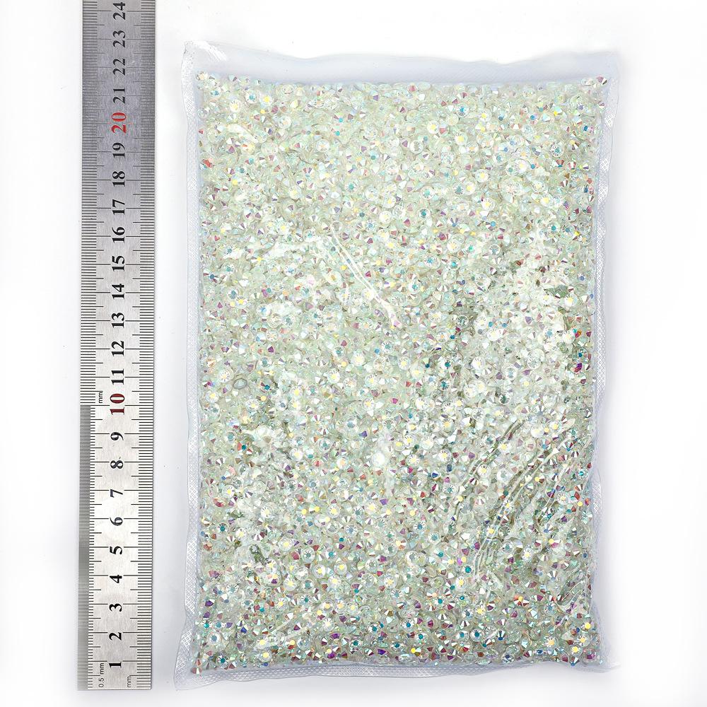 Weichen Rhinestone Big Bag White White Ab Color Flat Bottom Diamond Glue Bare Crystal Glass Nail Art Decoration