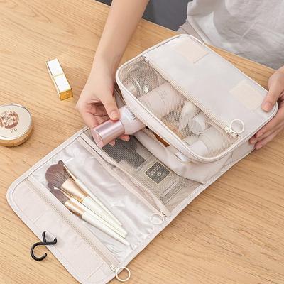 Reise-Make-up-Tasche Hohe Kapazität Kulturbeutel Reise-Make-up-Organizer Wasserdichte Kosmetiktasche Badezimmer-Waschtasche Handlich Haken Make-up-Tasche