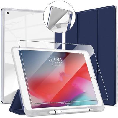 Hoes - BOOLING - voor iPad Air 3 / Pro 10,5 - Versterkte bescherming - Stylushouder - Marineblauw