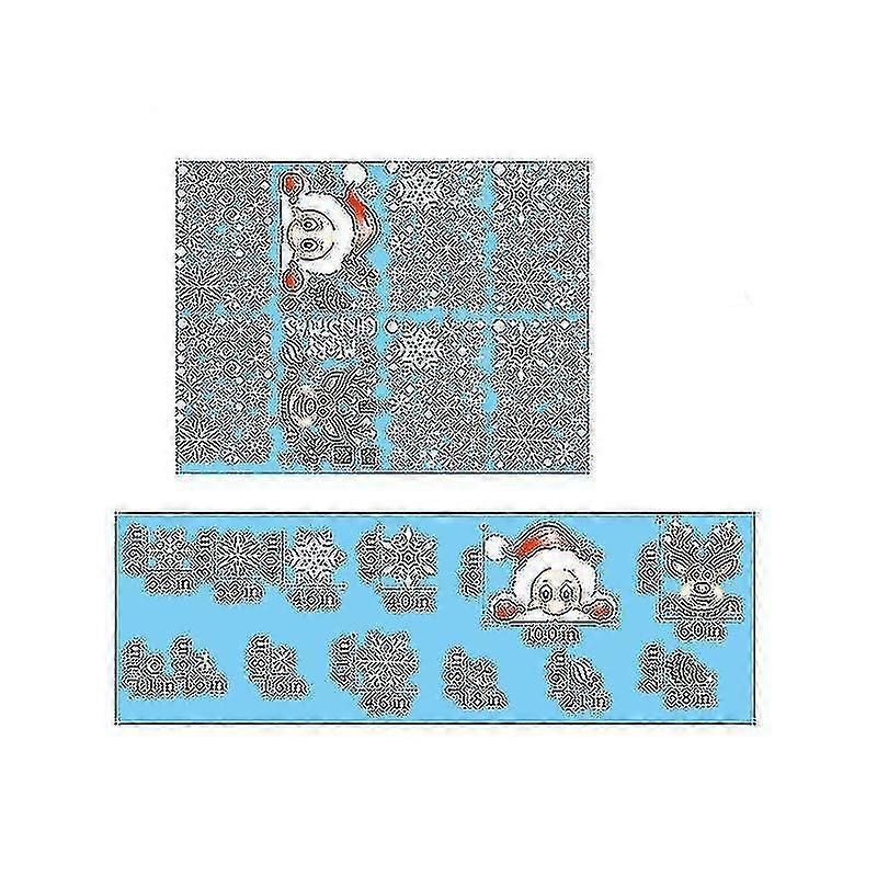 252pcs 8 Sheet Christmas Snowflake Window Cling Stickers For Glass, Xmas Decals Decorations Holiday Snowflake Santa Claus Reindeer Decals For Party