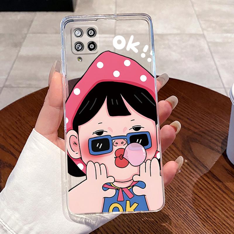 Case For Samsung Galaxy A42 M42 M32 M22 F22 Capa Clear Silicone Shells Soft TPU Back Cover Cute Rabbit Cat Dinasaur Phone Case