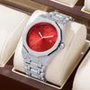 Montre Classique Homme Mode Colorée Rouge Rose 45mm Acier Inoxydable Surface Givrée Mouvement Quartz Montres-bracelets Uhren Montre