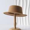 Special for Wool Woolen French Top Hat Women's New British Celebrity Flat Top Hat Retro Hepburn Flat Edge Felt Hat