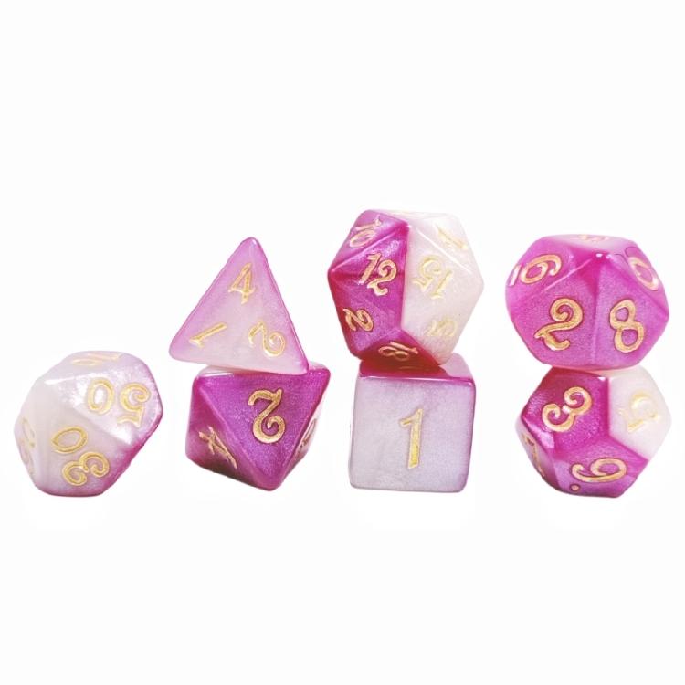 7Pcs Multi-Sided Acrylic Dices Polyhedral Dices Double Color Tabletop Game Dices