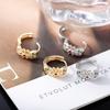 Colorful Zirconia Daisy Stud & Ear Clip Set: Women's Sunflower Earrings