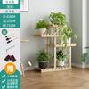 Multi-Tier Solid Wood Plant Stand, Floor-Standing Minimalist Indoor Shelf, Multi-Functional Bonsai Display Rack for Home Decor