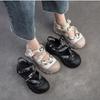 Johnature Leisure Thick Sole Round Toe Sandals Breathable Shallow Hook& Loop Casual Women's Shoes
