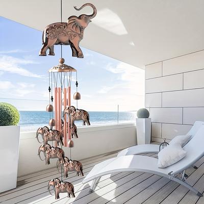 Bronze Kupfer Windspiele 2 Stile Elefant/Schmetterling, Hängende Glocken für Innen Außen Garten Dekoration Geschenk für Mama Frauen