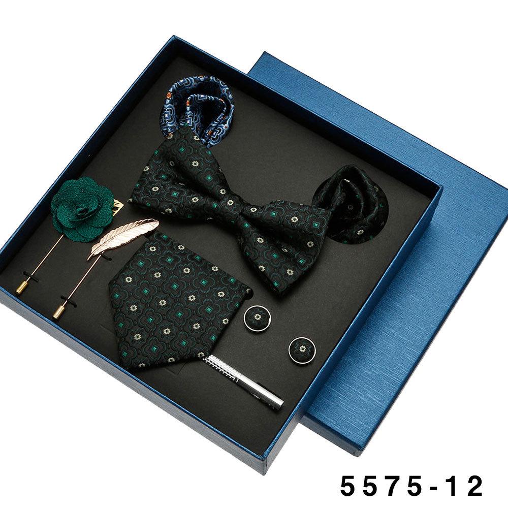Men's Formal Tie & Pocket Square Eight-Piece Gift Set - High-End Wedding & Business 