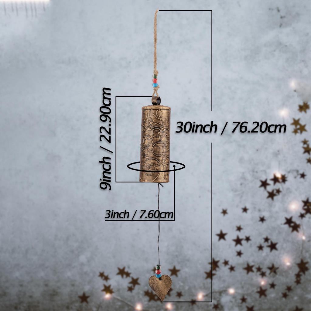 Large 28 Inch Handmade Metal Wind Chimes for Garden, Soothing Melodic Outdoor Bells with Glass Beads for Patio Zen Decor