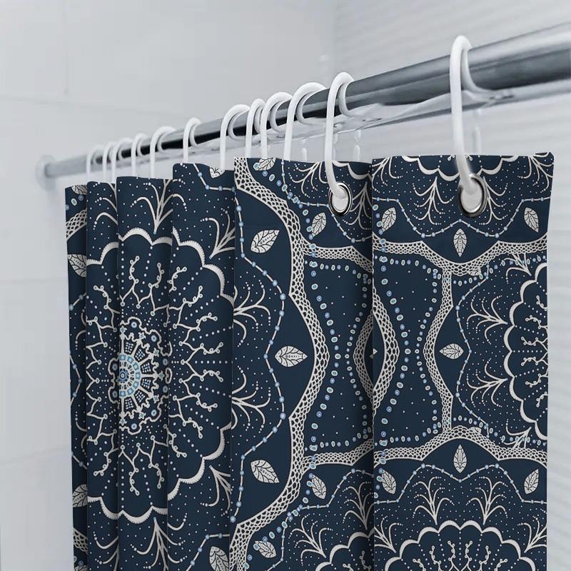 Boho Shower Curtain Floral Nature Pattern Bathroom Decor Vintage Farmhouse Backdrop Waterproof Fabric