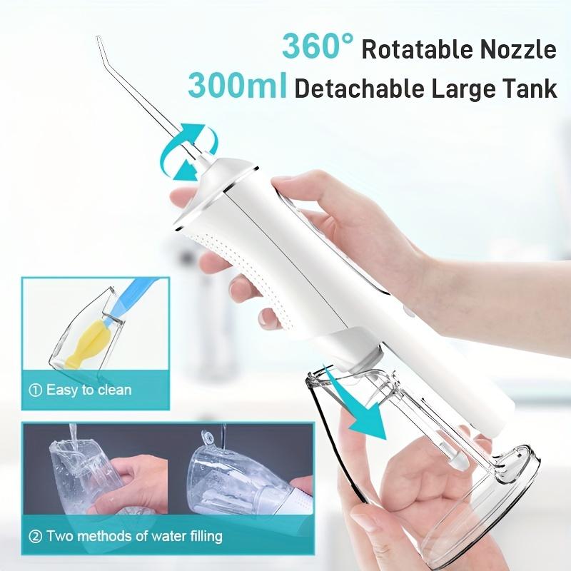 Portable Cordless Water Flosser 4 Cleaning Modes USB Rechargeable 1500mAh Lithium Battery Dental Flosser for Teeth Cleaning Oral Irrigator