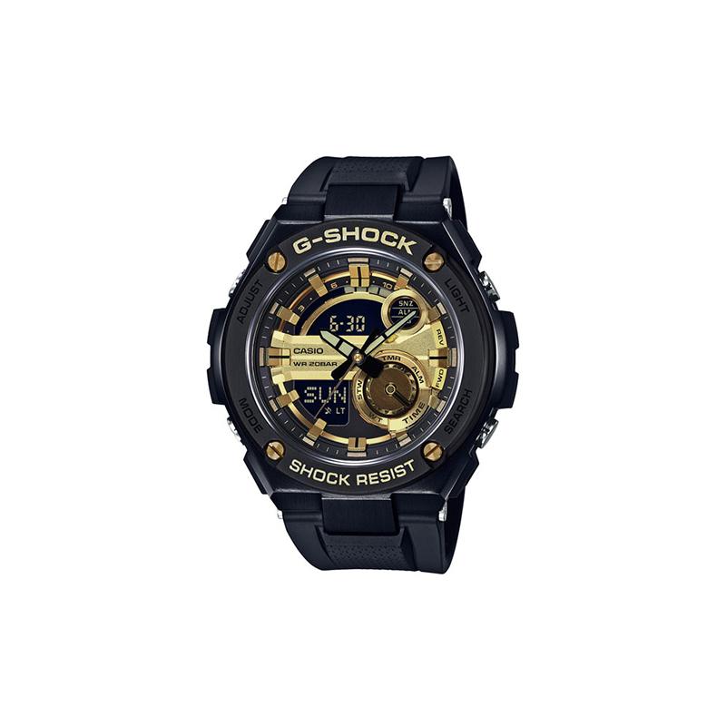 

Casio layered protective structure, classic pointer dual display, sports waterproof, quartz movement, resin strap, Japanese and Korean GST-210B-1A9 золотой