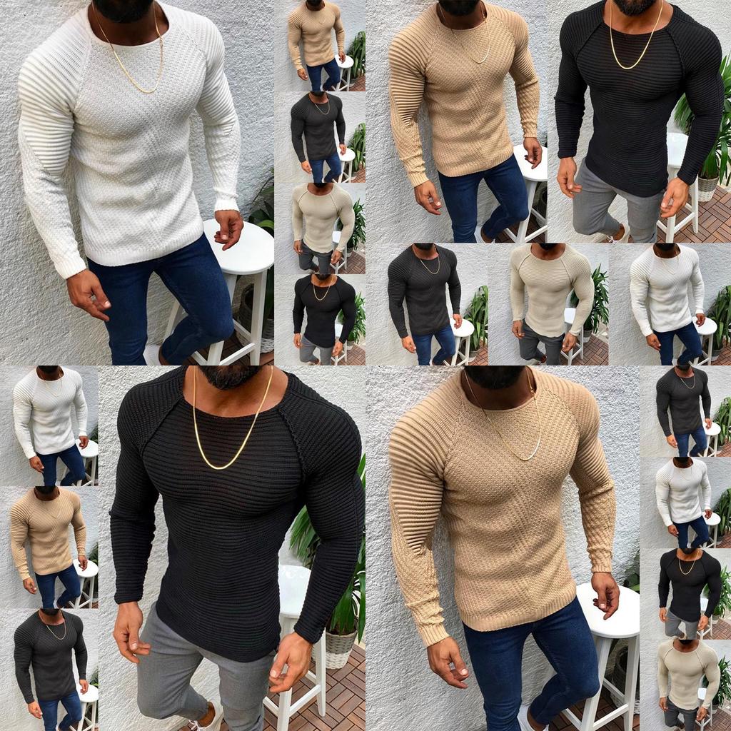 Men O-neck Slim Fit Autumn Winter Sweaters With Long Sleeves For Casual Wear